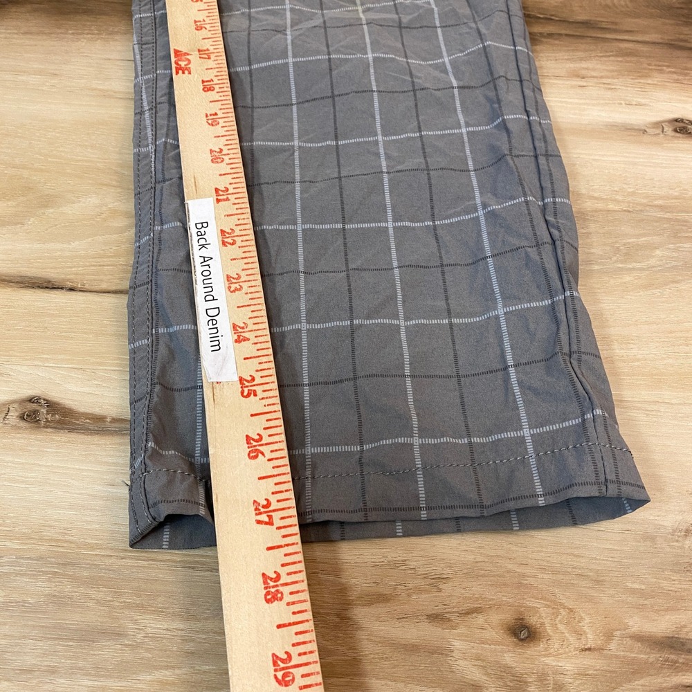 BRIXTON Steady Loose Fit Plaid Cargo Pants Mens Large Gray Nylon Blend Belted - Picture 6 of 9